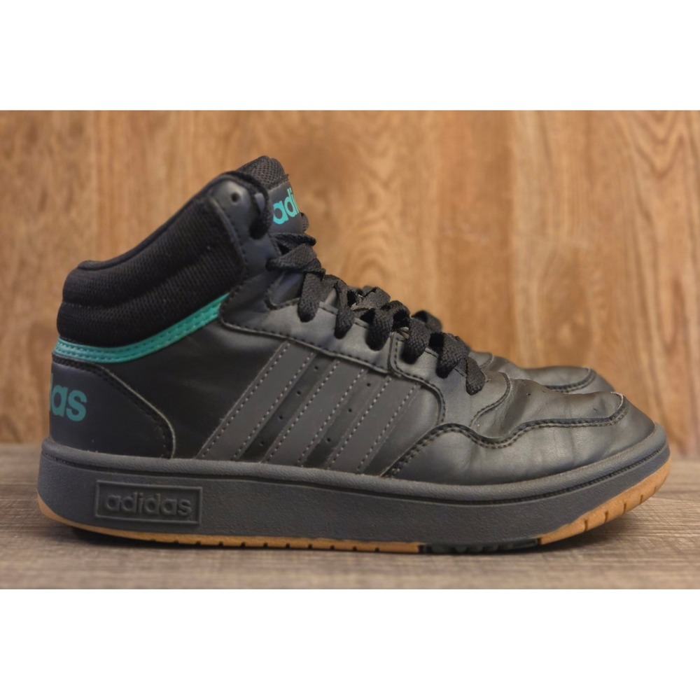 Adidas Hoops Mid 3.0 Athletic Basketball Shoes Youth Size 4 Black Green